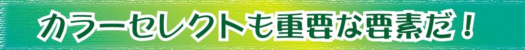 カラーセレクトも重要な要素だ！
