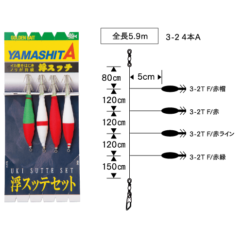 浮スッテセット 若狭湾用 Yamashita イカ釣りで世界トップクラス