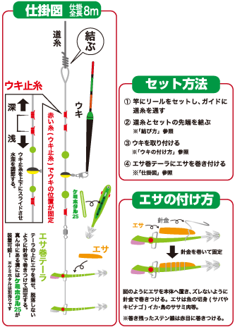 イカ釣・エサ巻テーラウキ釣りセット|YAMASHITA|イカ釣りで世界